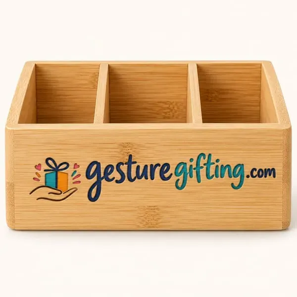 Bamboo Desk Organiser with your logo