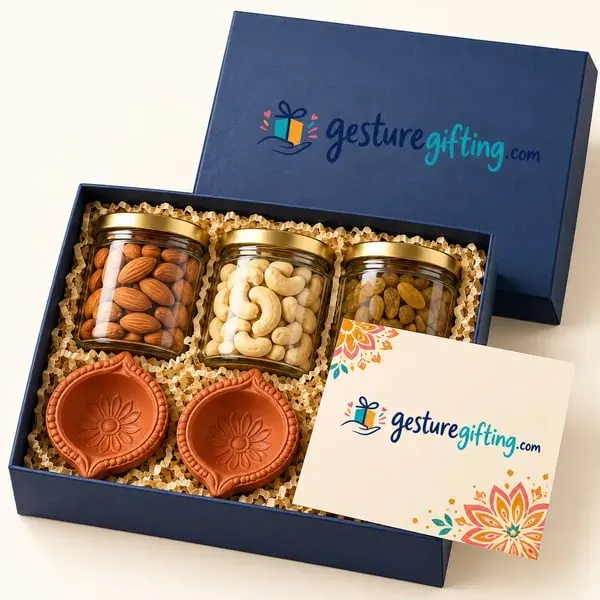 Diwali Dry Fruit & Diya Hamper with your logo