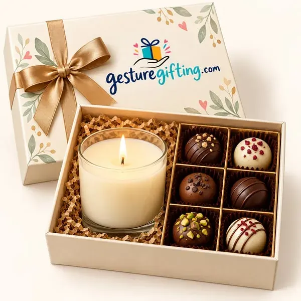Festive Candle & Chocolate Combo with your logo