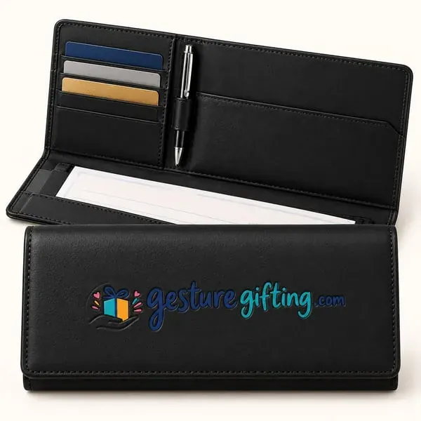 Leatherette Cheque Book Folder with your logo