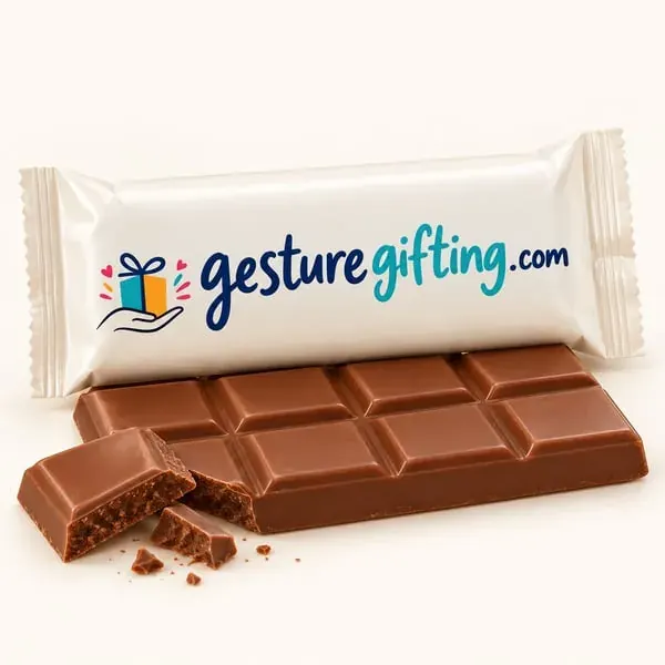 Logo-wrapped Chocolate Bar 50 g with your logo