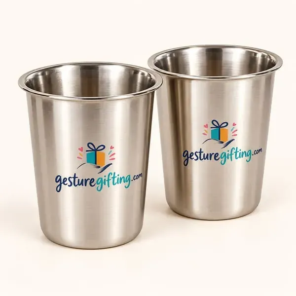Steel Coffee Tumbler Set of 2 with your logo